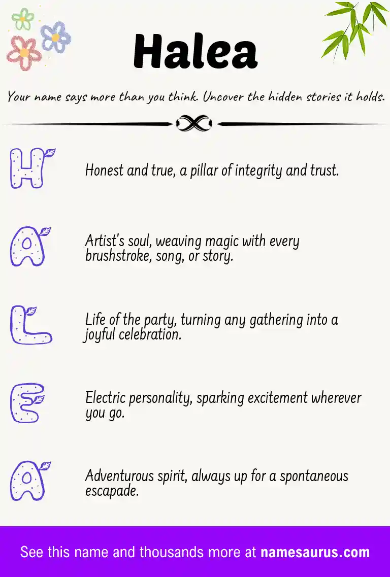 Acrostic poem about Halea.