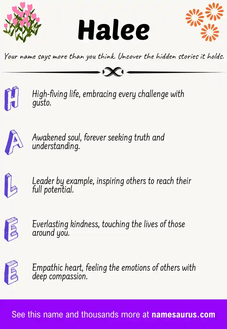 Acrostic poem about Halee.