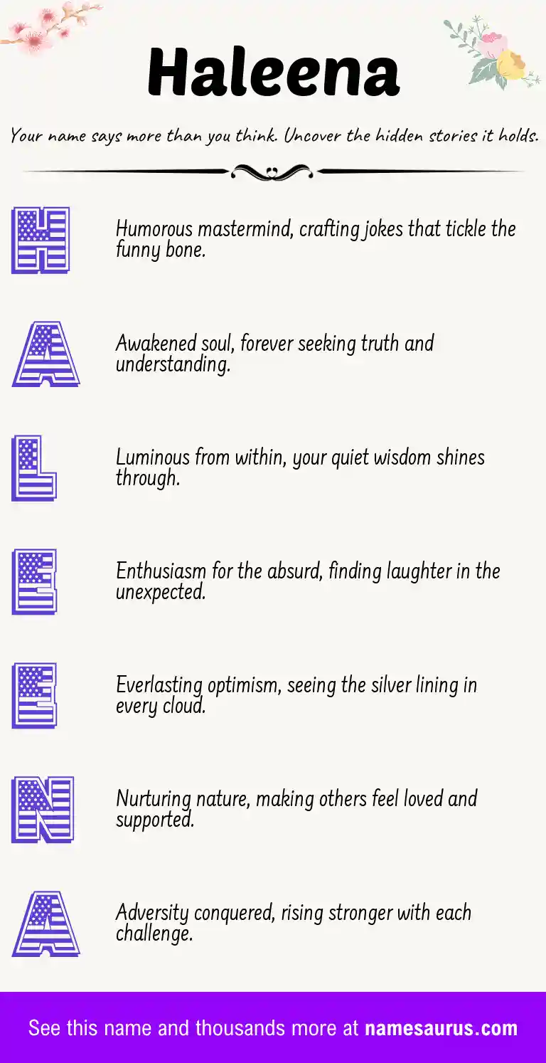 Acrostic poem about Haleena.