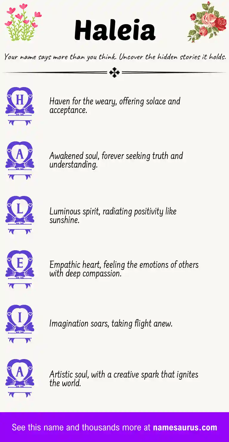 Acrostic poem about Haleia.
