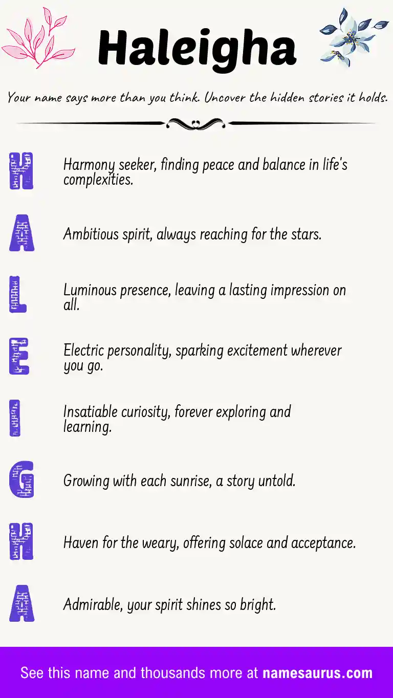 Acrostic poem about Haleigha.