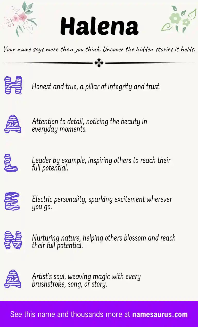 Acrostic poem about Halena.