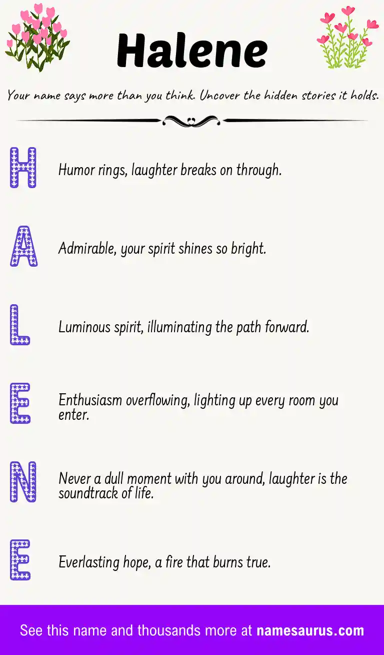 Acrostic poem about Halene.