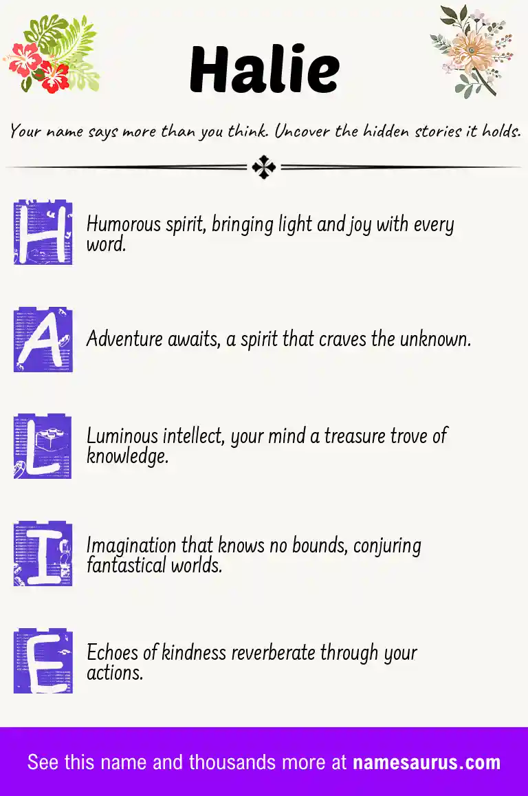 Acrostic poem about Halie.