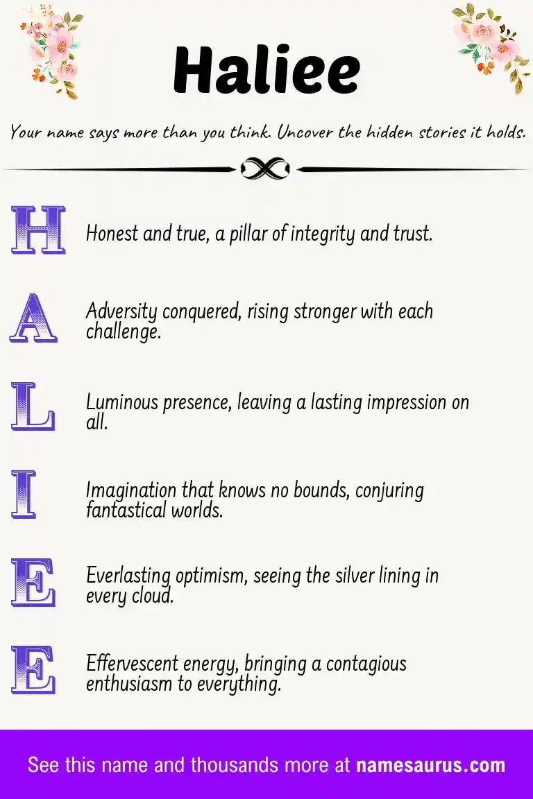 Acrostic poem about Haliee.