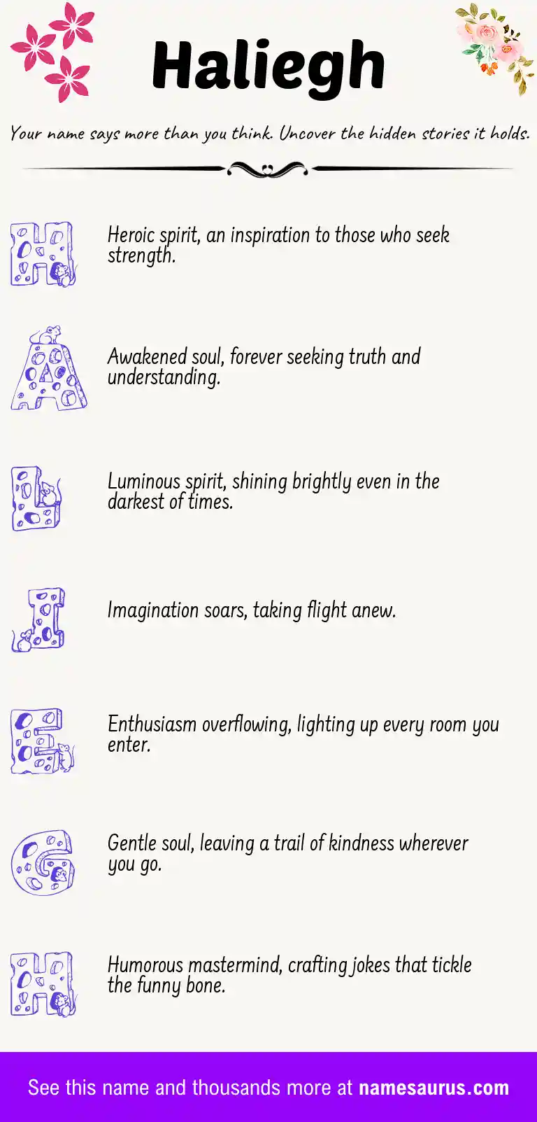 Acrostic poem about Haliegh.