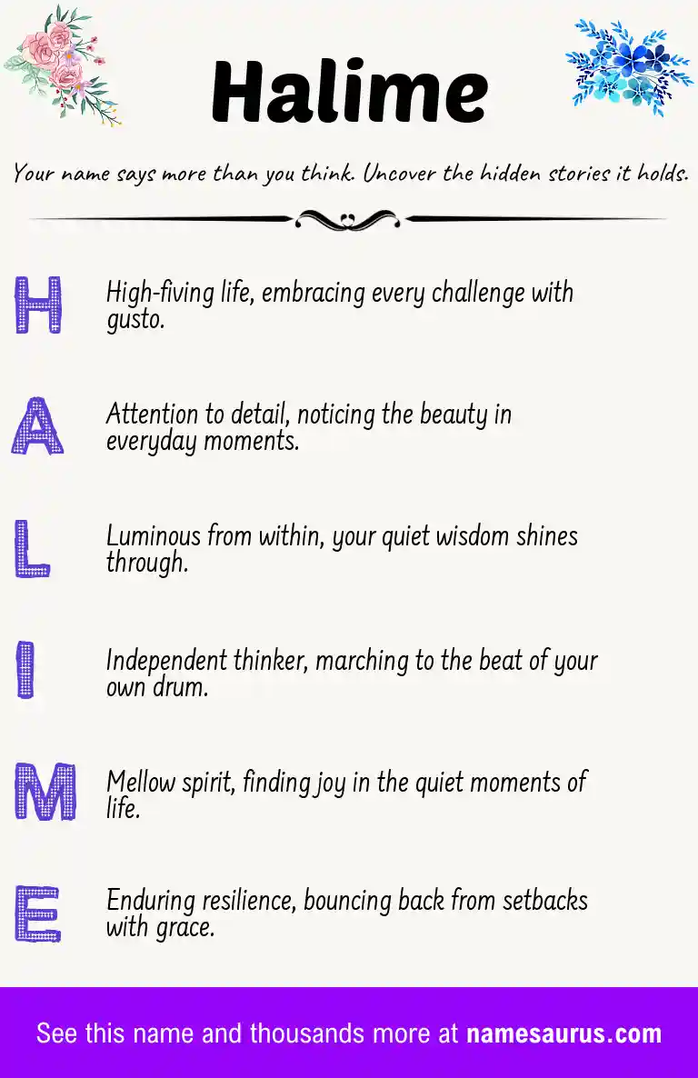 Acrostic poem about Halime.