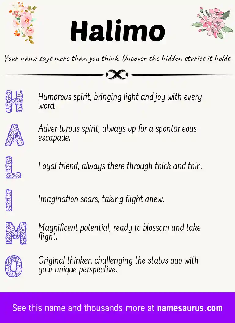 Acrostic poem about Halimo.