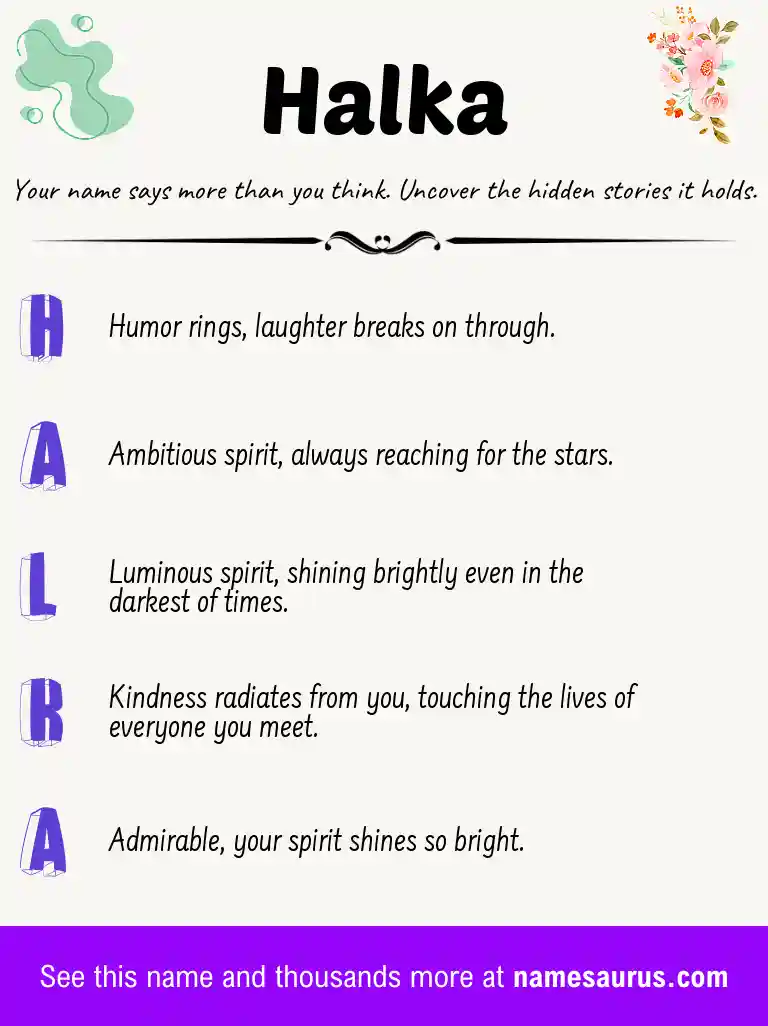 Acrostic poem about Halka.