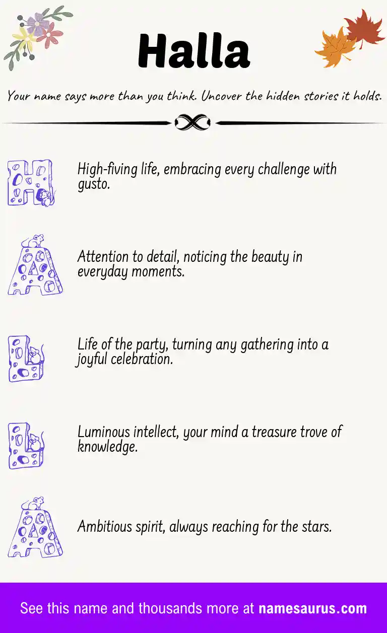 Acrostic poem about Halla.