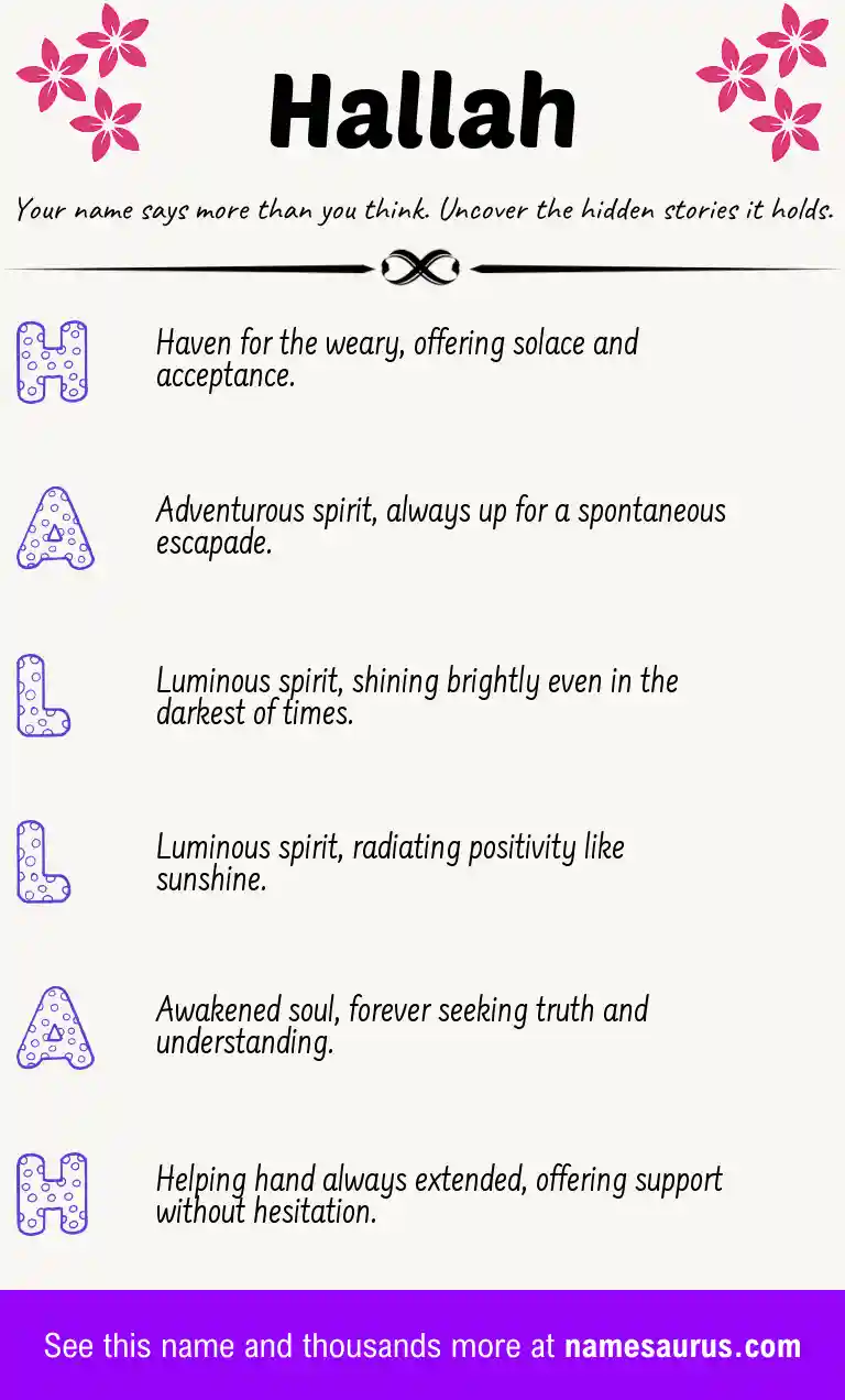 Acrostic poem about Hallah.