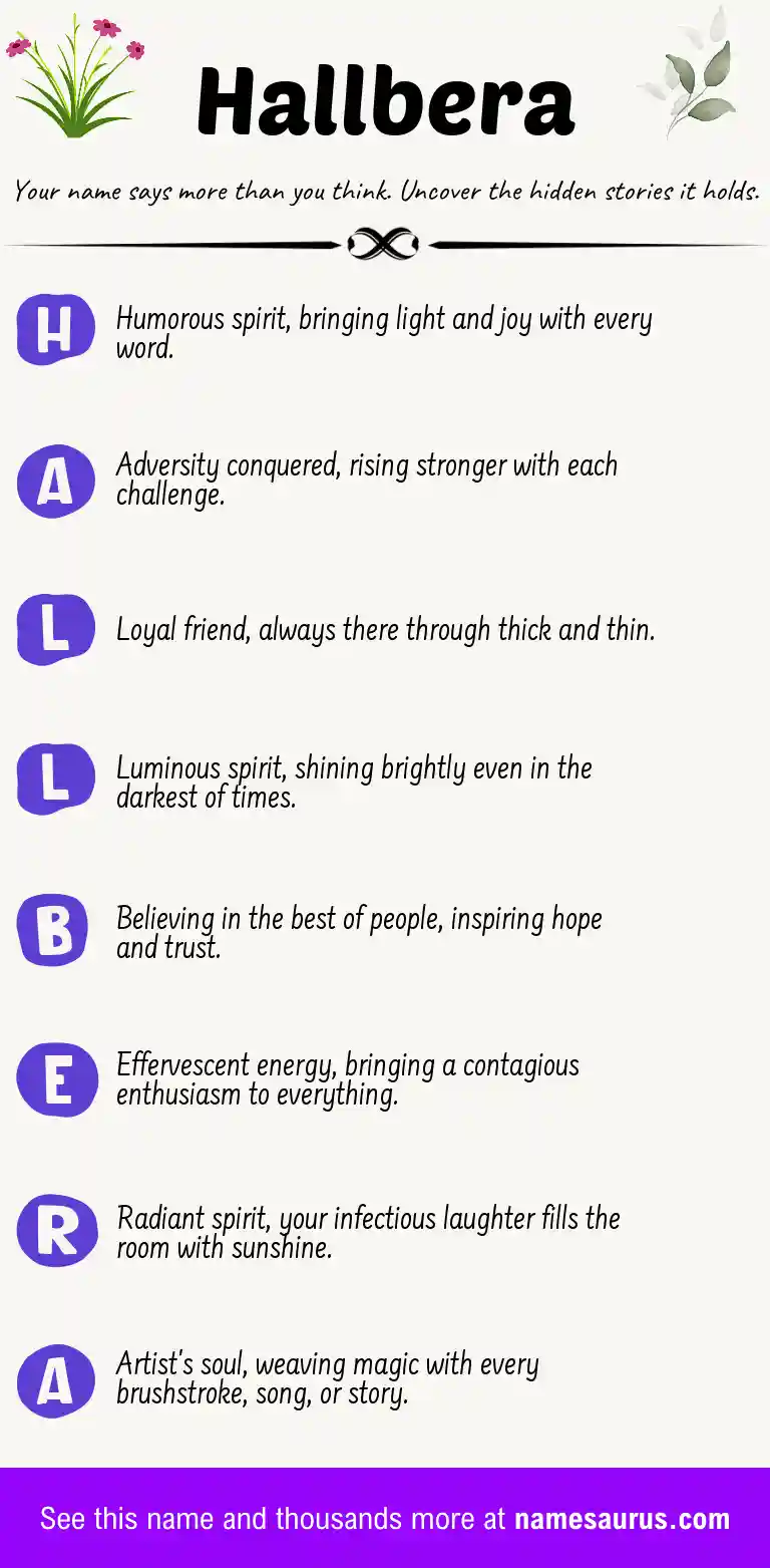 Acrostic poem about Hallbera.