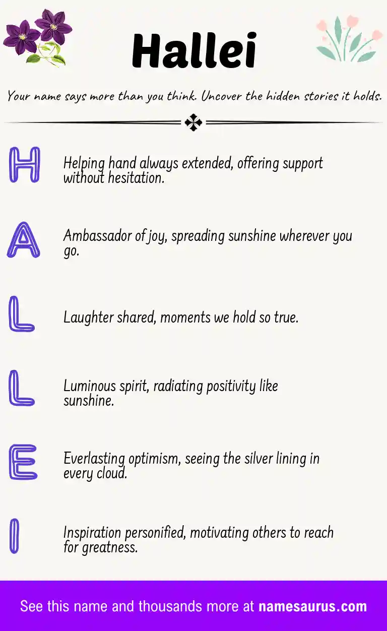 Acrostic poem about Hallei.