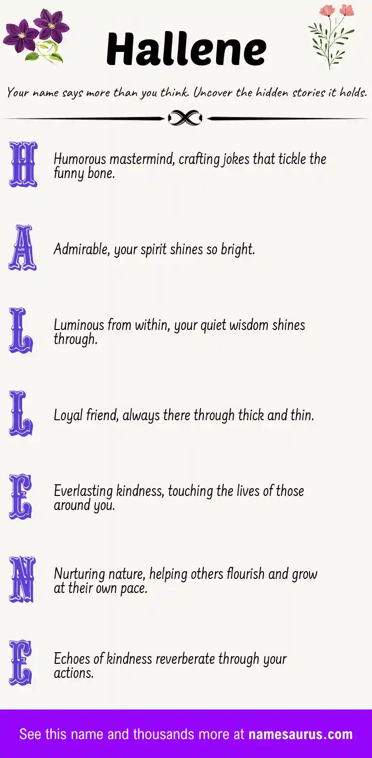 Acrostic poem about Hallene.