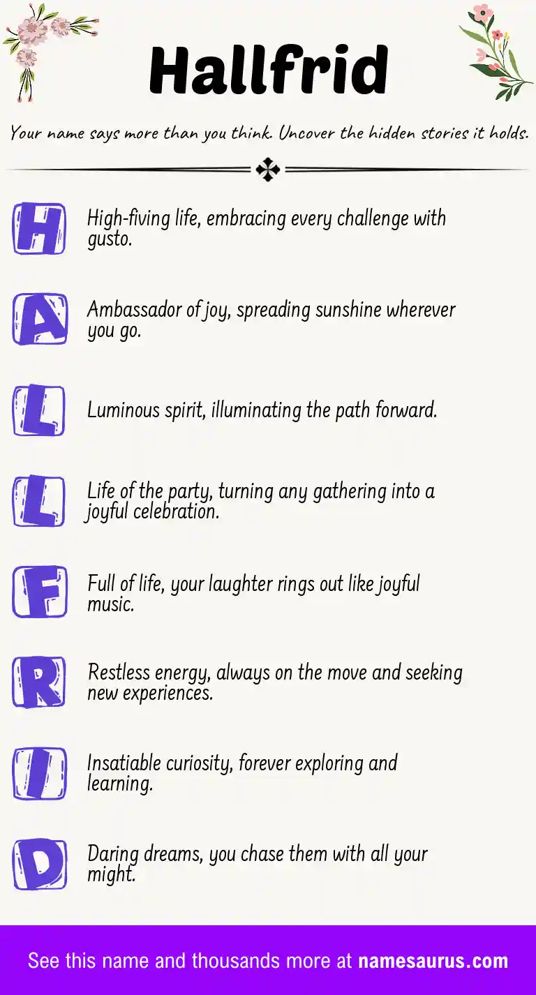Acrostic poem about Hallfrid.