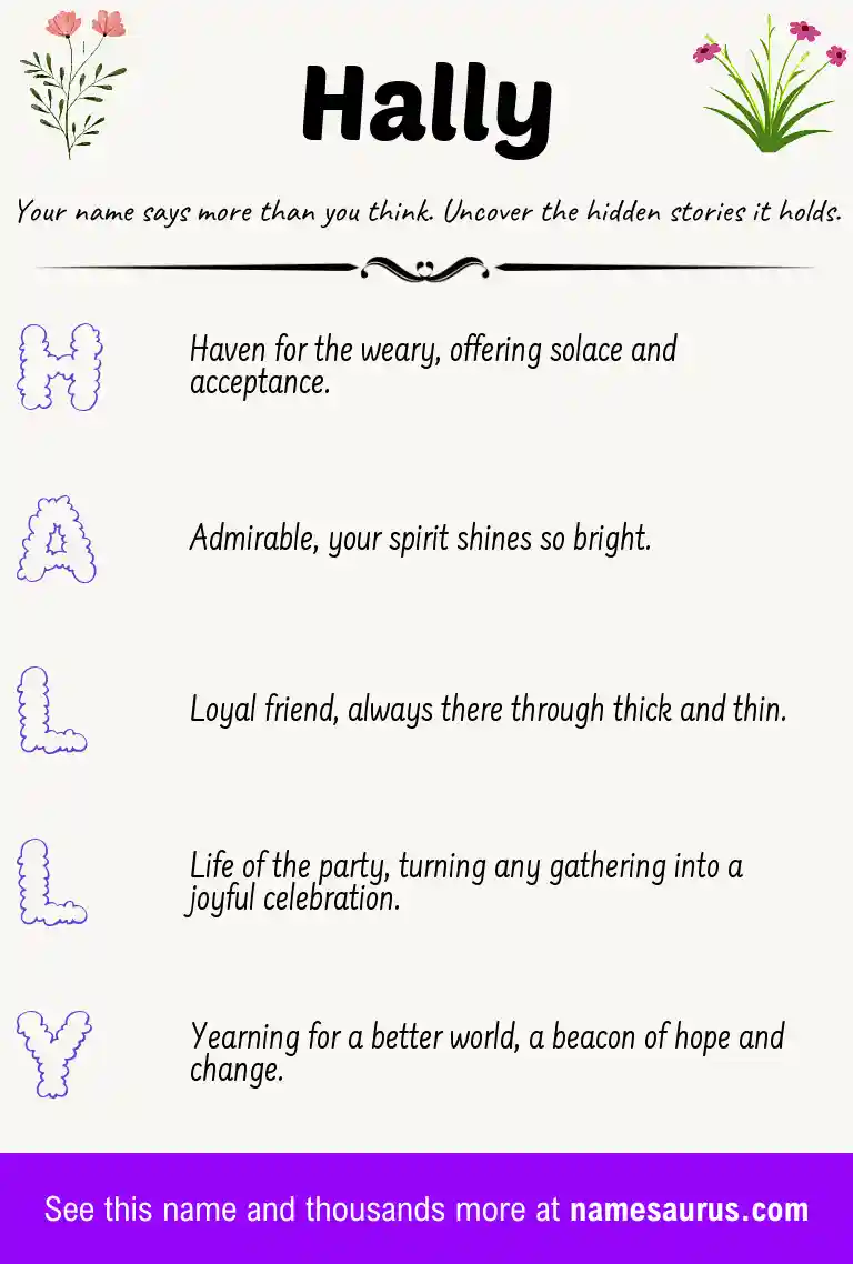 Acrostic poem about Hally.