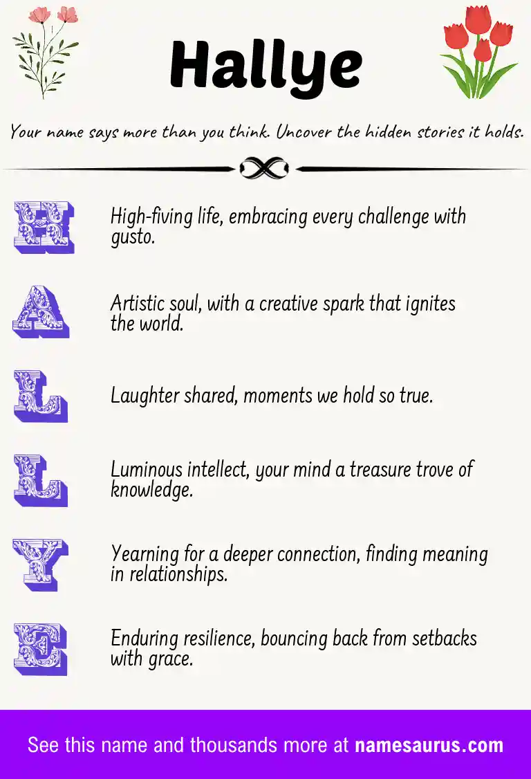 Acrostic poem about Hallye.