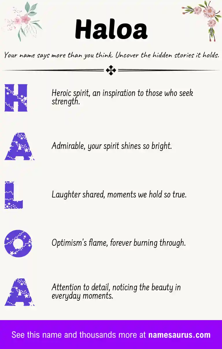 Acrostic poem about Haloa.