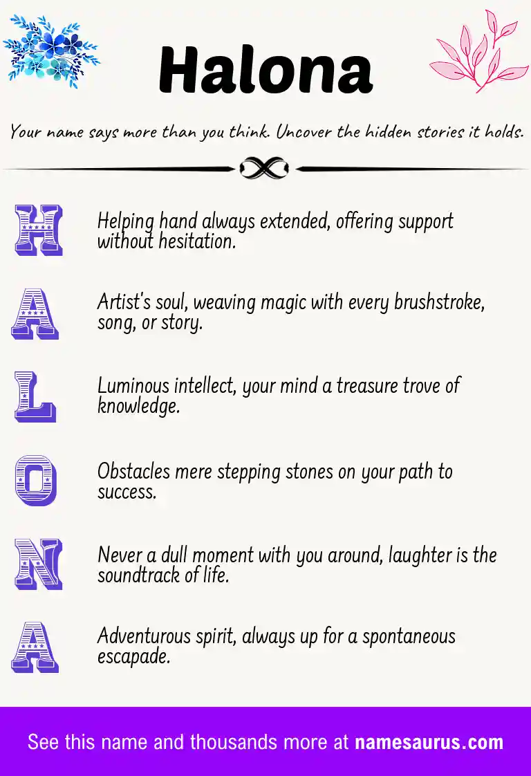 Acrostic poem about Halona.
