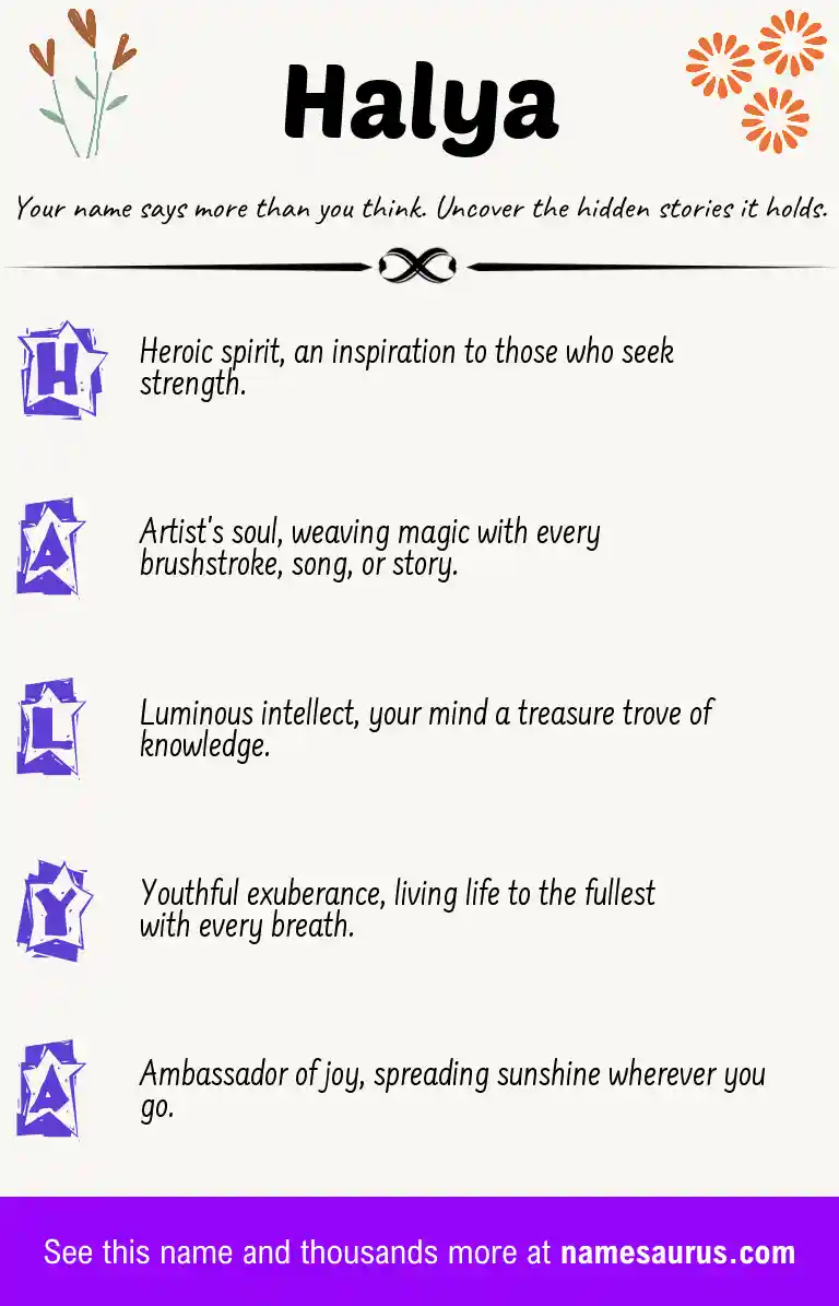 Acrostic poem about Halya.