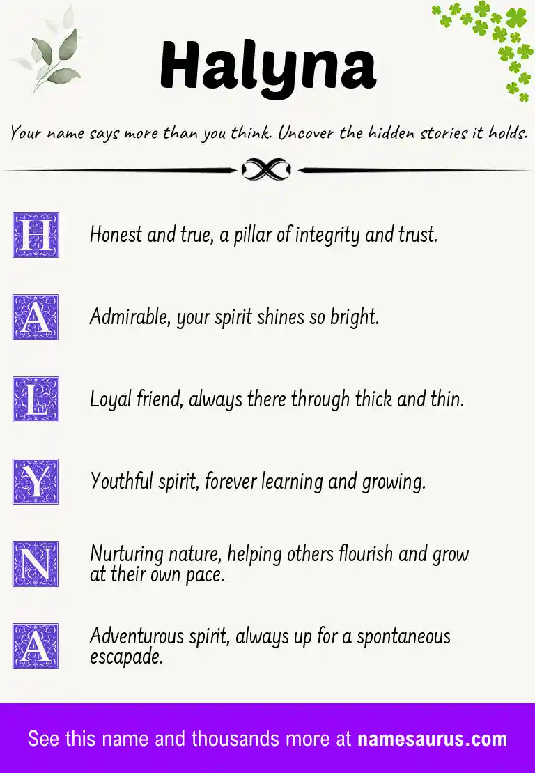 Acrostic poem about Halyna.
