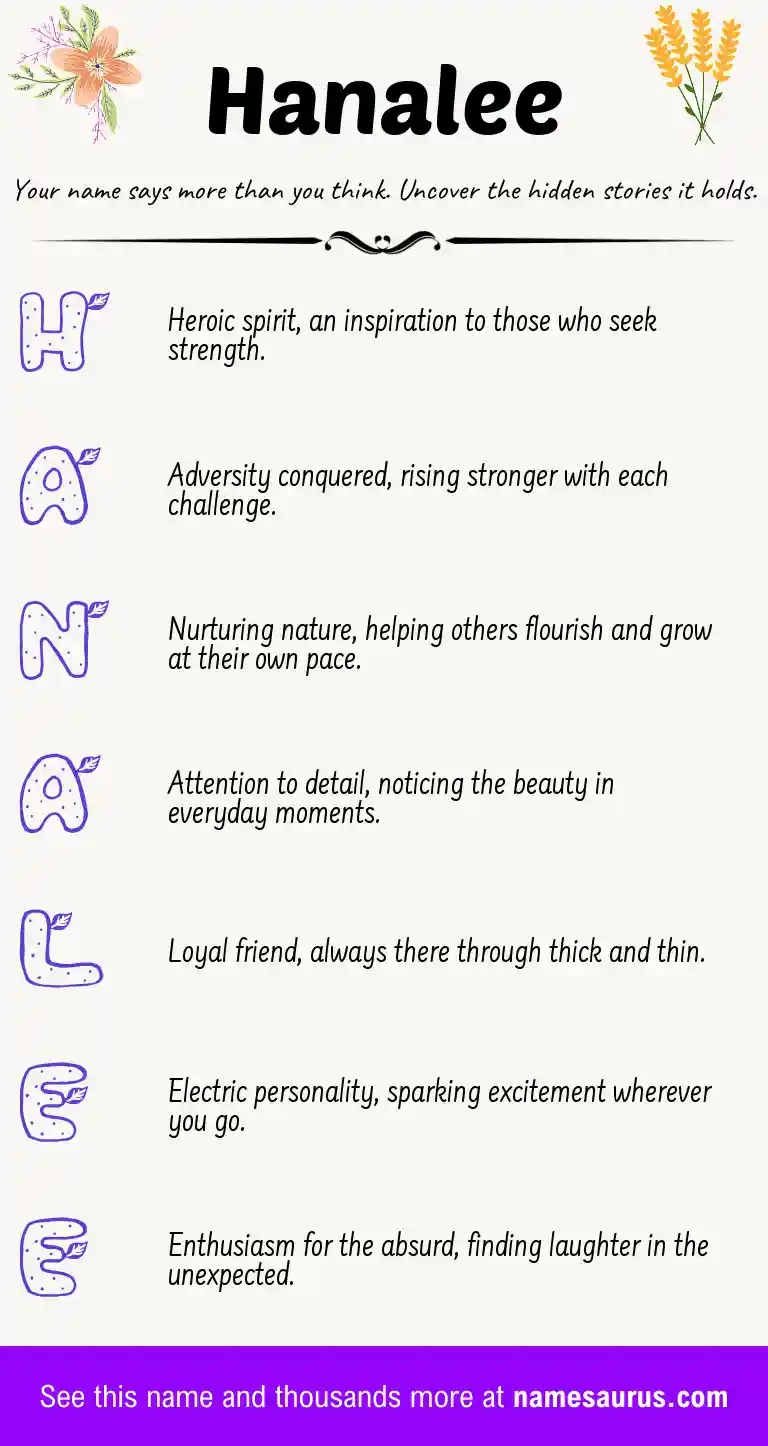 Acrostic poem about Hanalee.