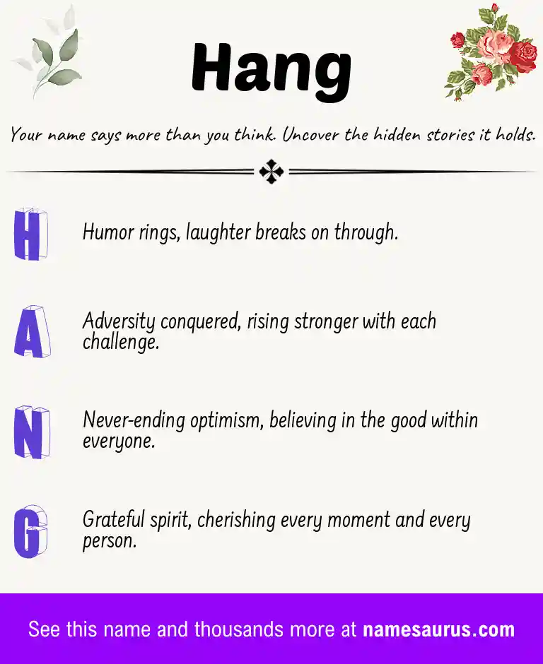 Acrostic poem about Hang.