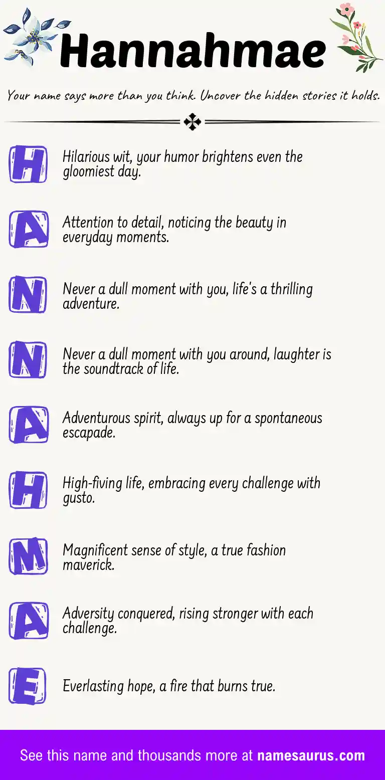 Acrostic poem about Hannahmae.