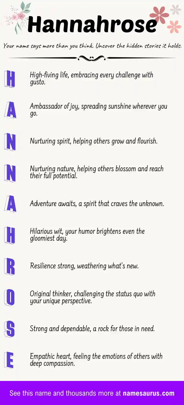 Acrostic poem about Hannahrose.