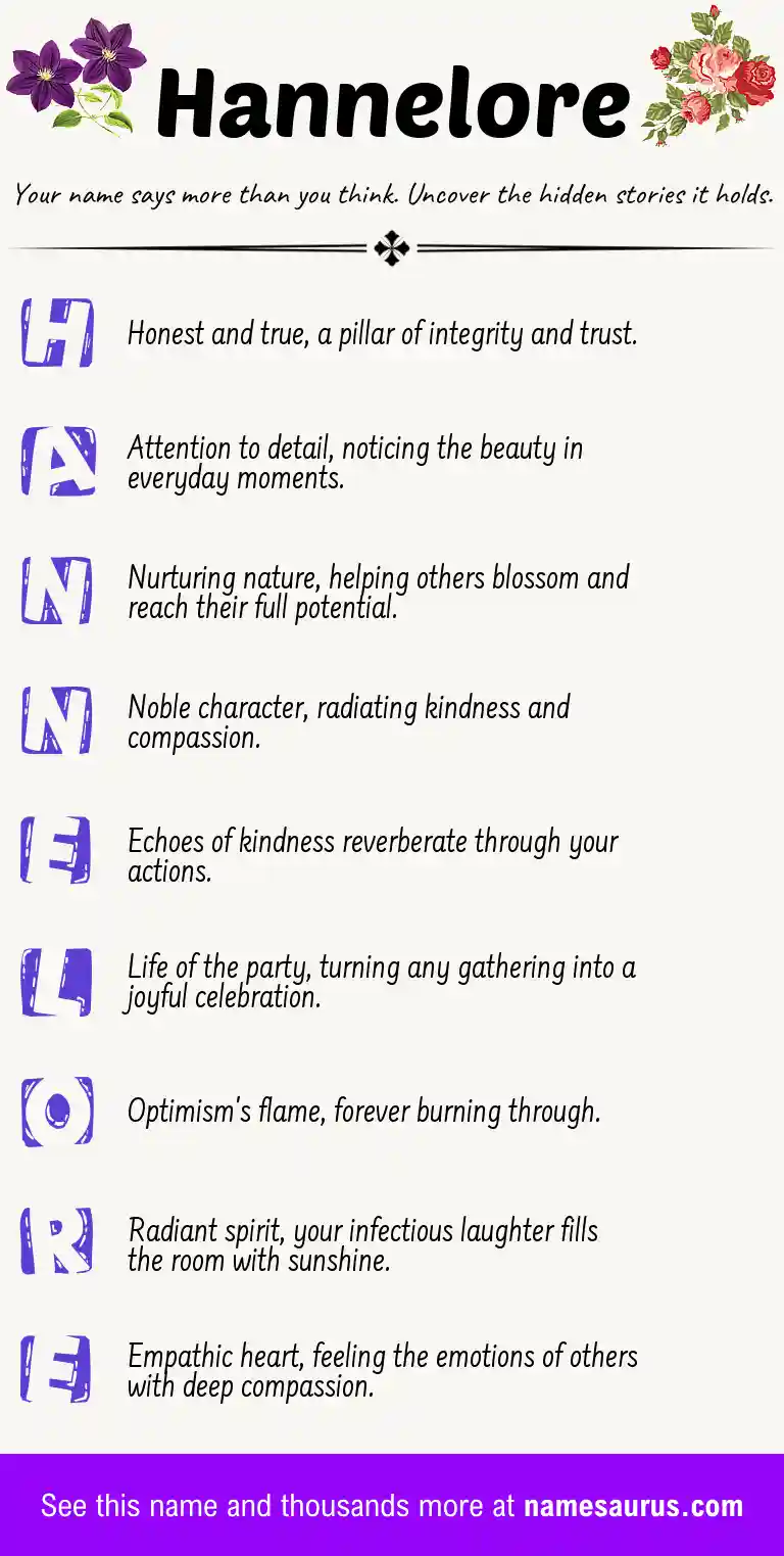 Acrostic poem about Hannelore.