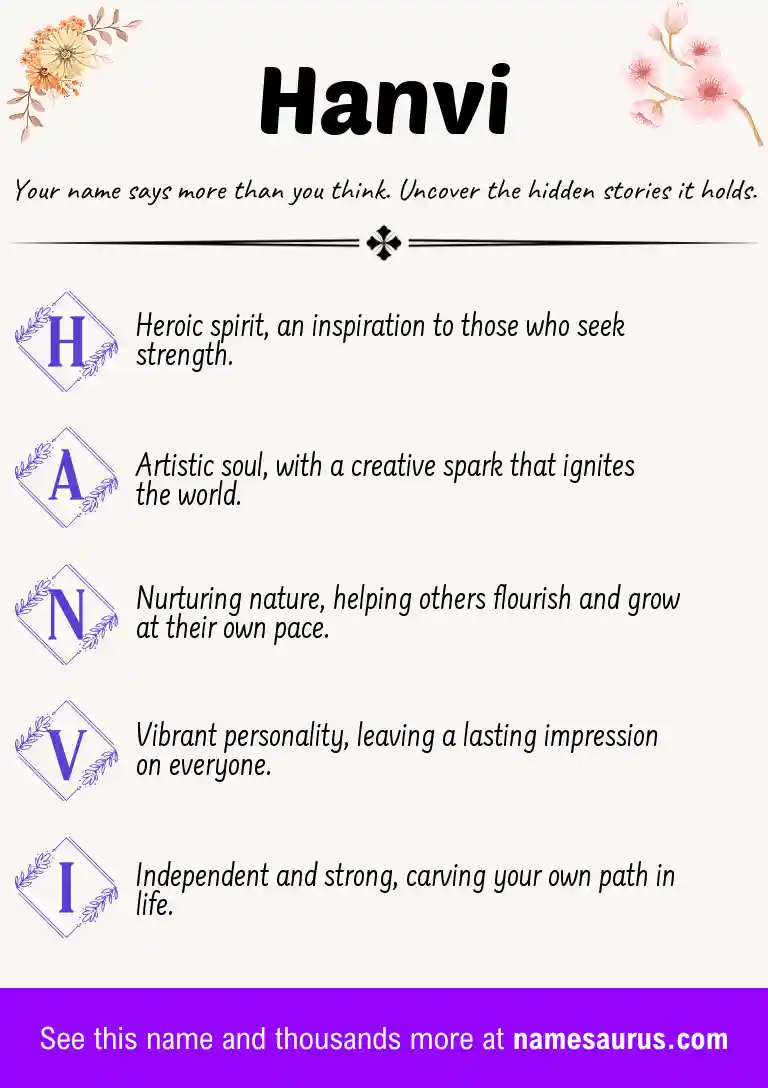 Acrostic poem about Hanvi.