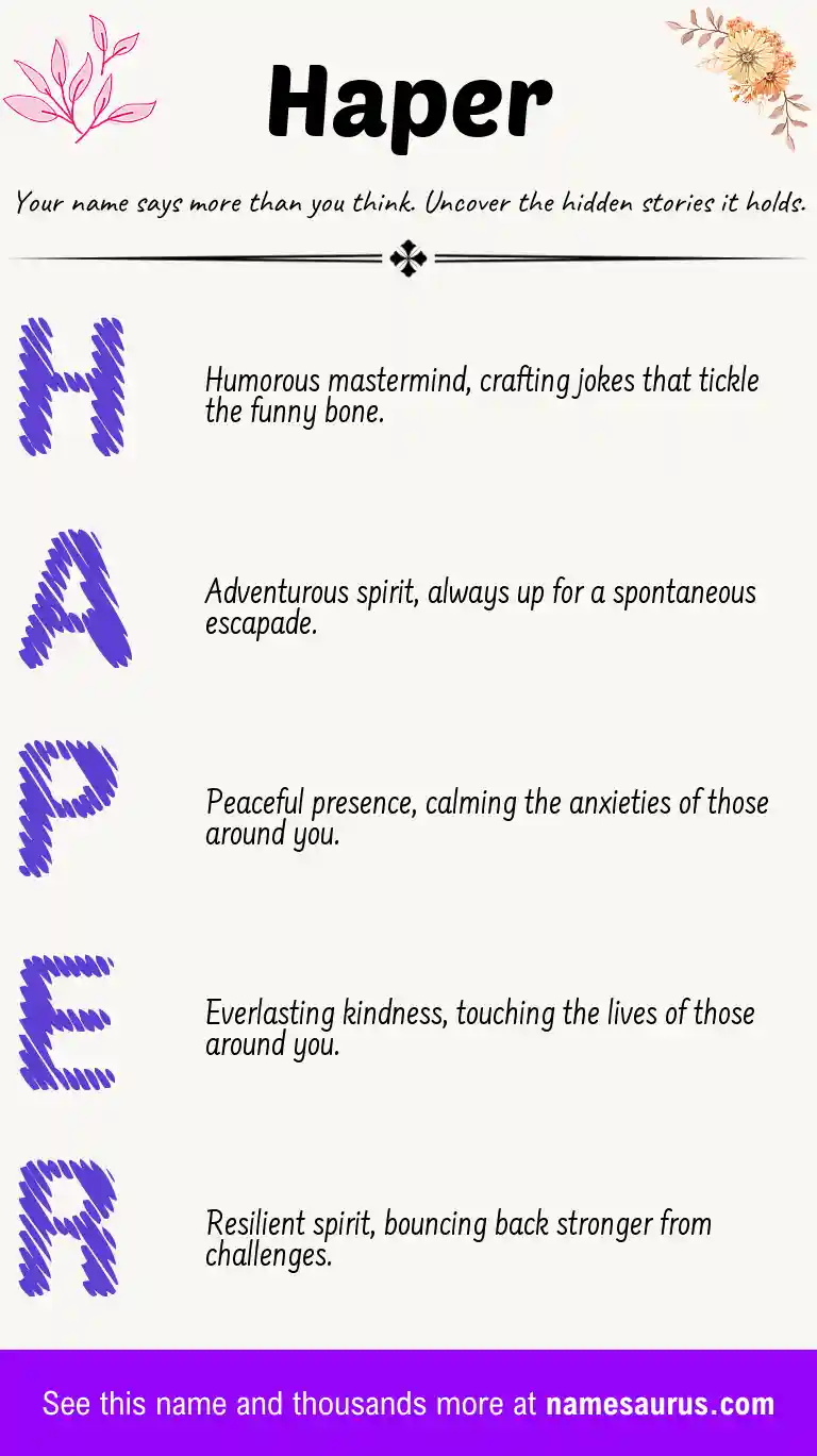 Acrostic poem about Haper.