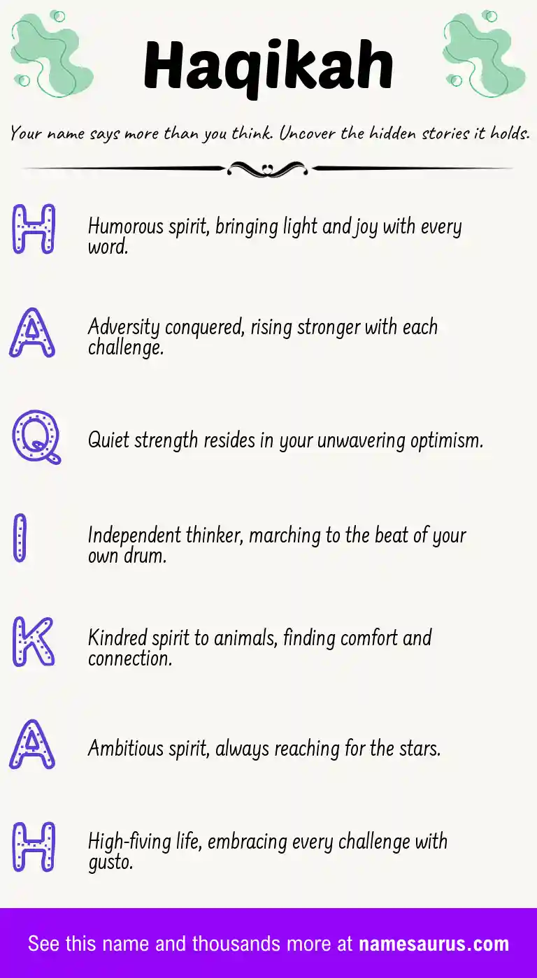 Acrostic poem about Haqikah.