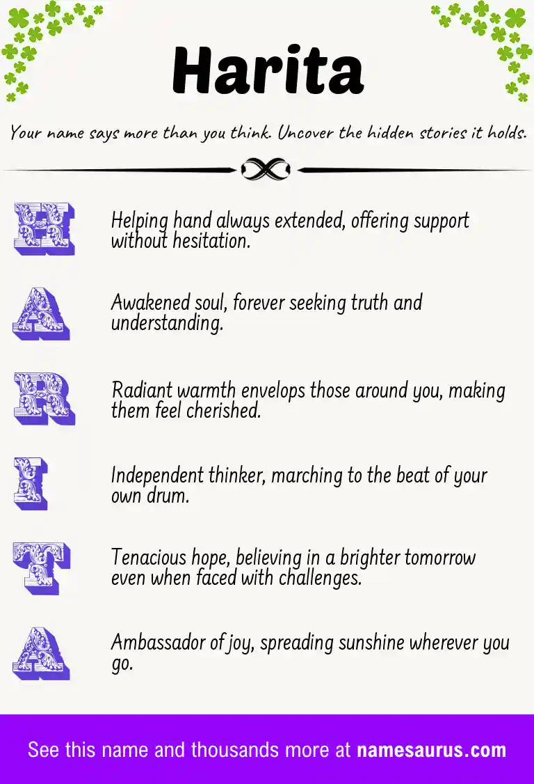 Acrostic poem about Harita.