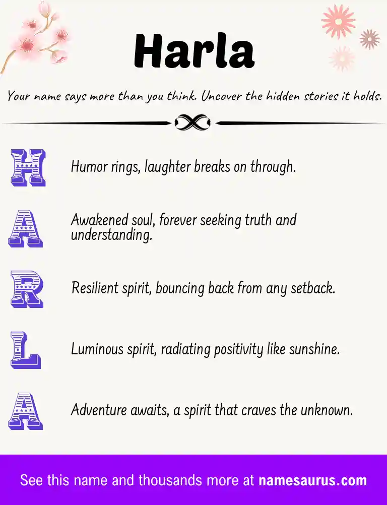 Acrostic poem about Harla.