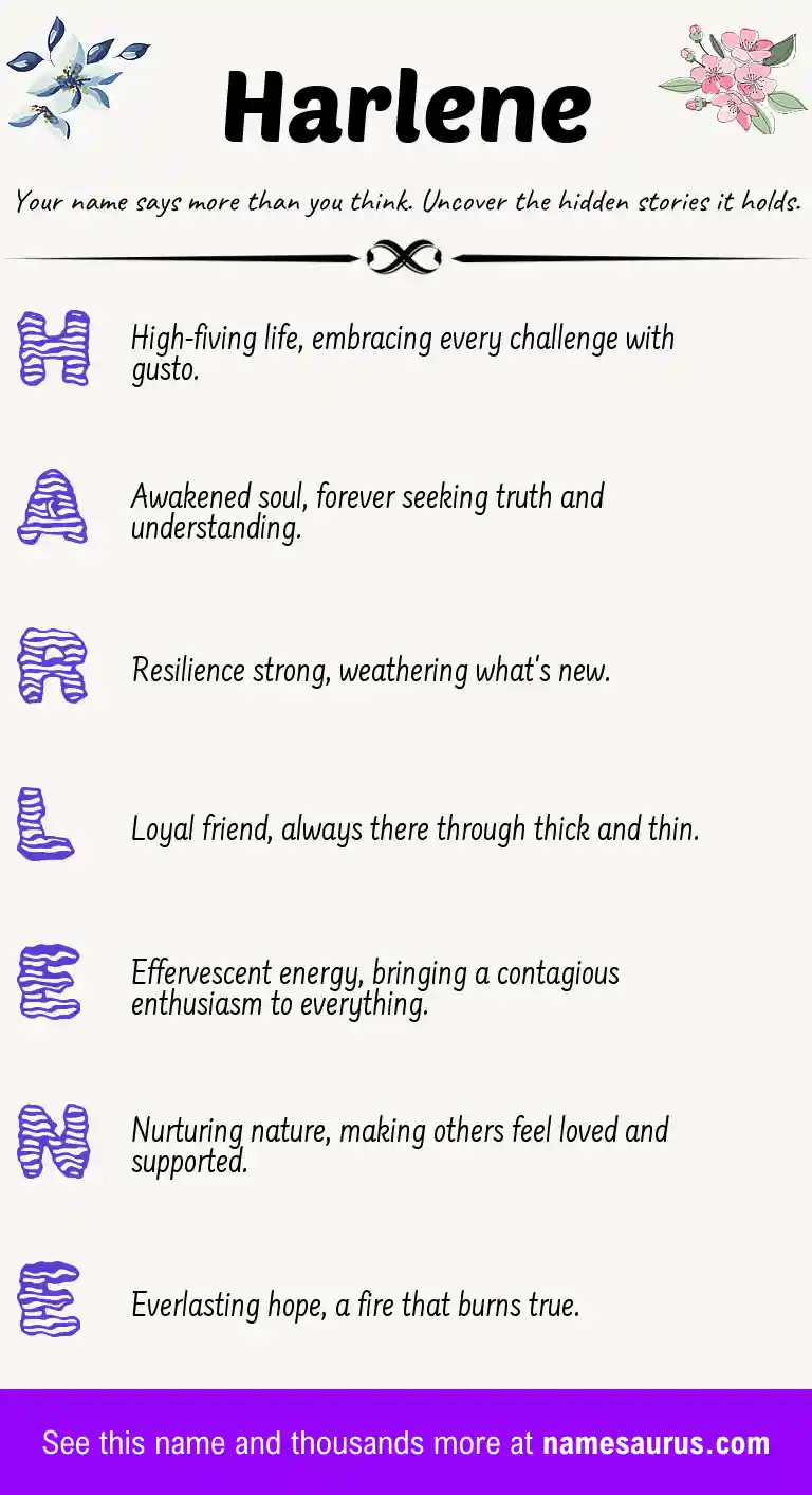 Acrostic poem about Harlene.