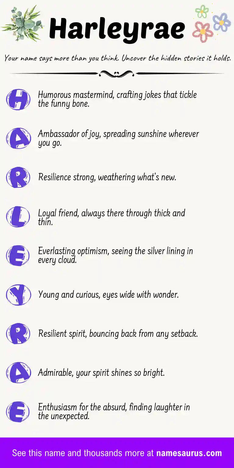 Acrostic poem about Harleyrae.