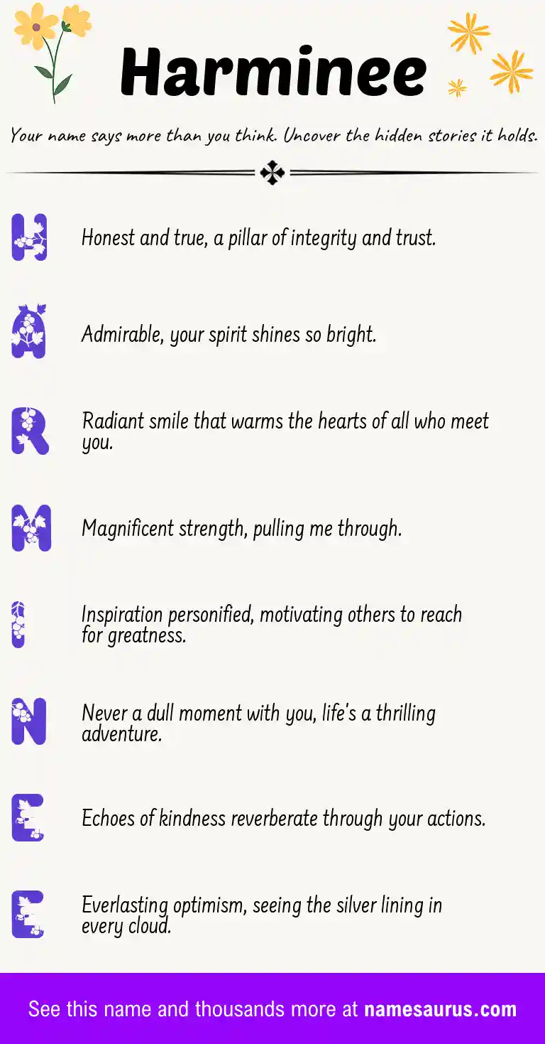 Acrostic poem about Harminee.