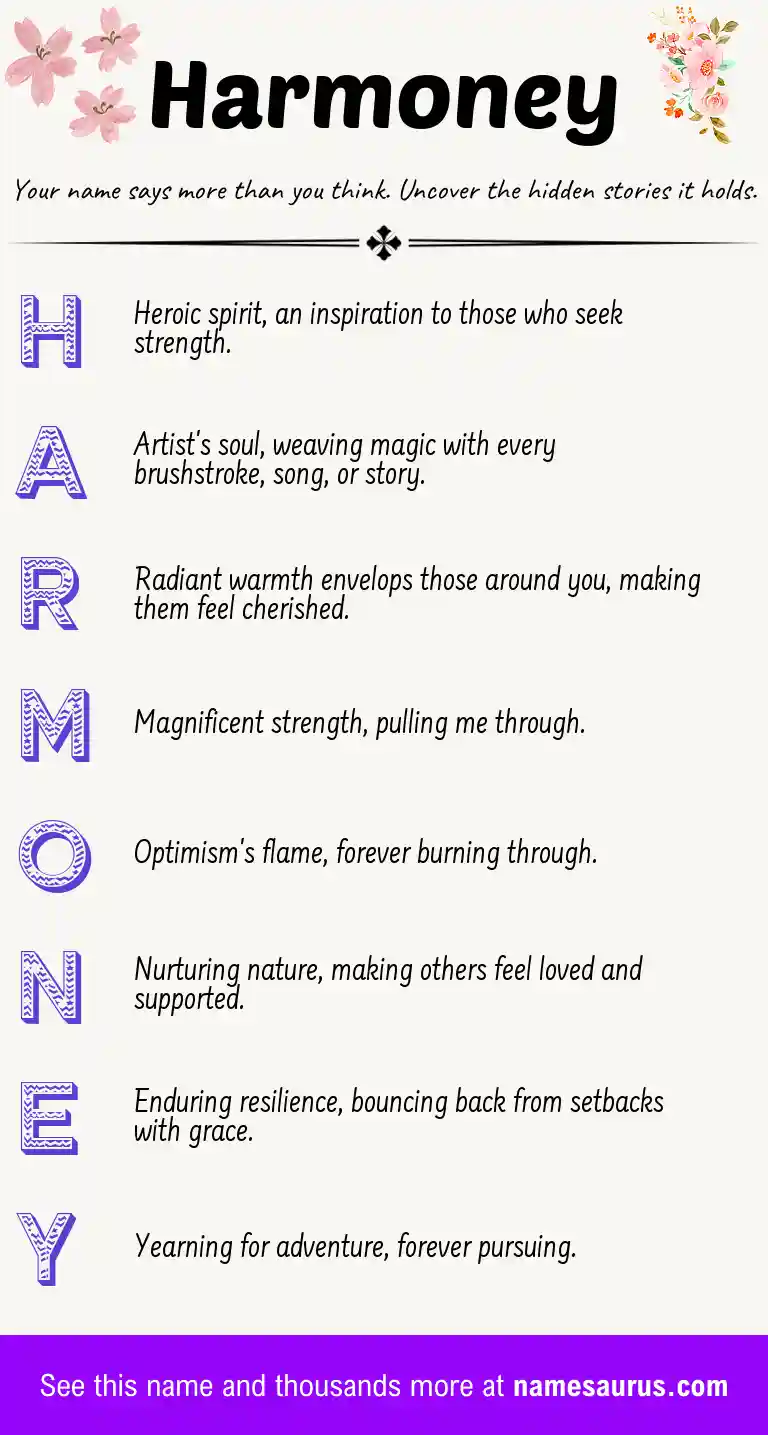 Acrostic poem about Harmoney.