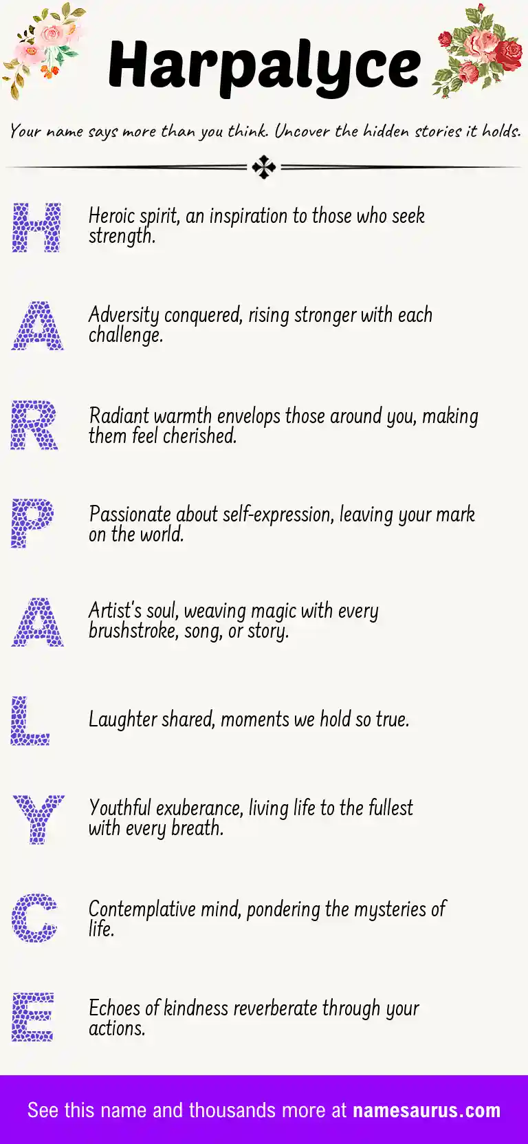 Acrostic poem about Harpalyce.