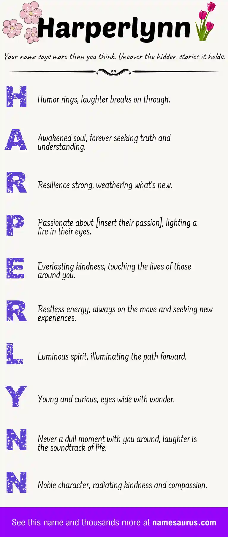 Acrostic poem about Harperlynn.