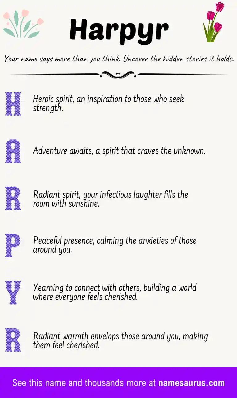 Acrostic poem about Harpyr.