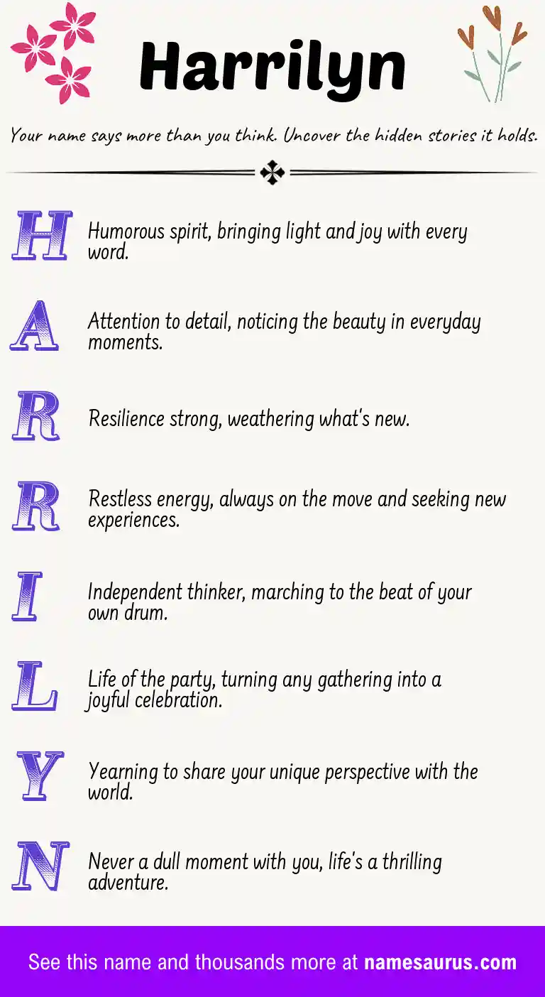Acrostic poem about Harrilyn.