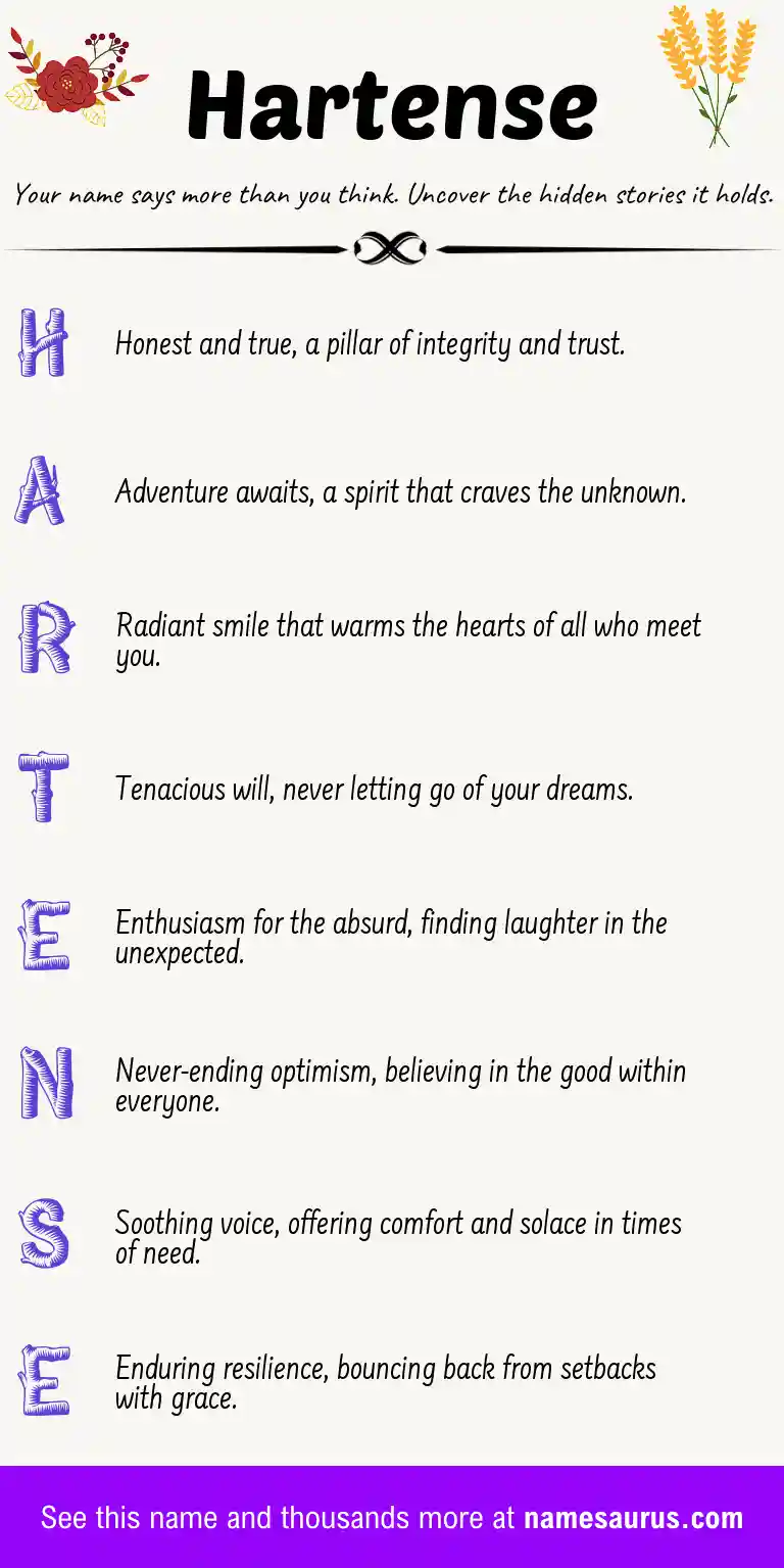 Acrostic poem about Hartense.