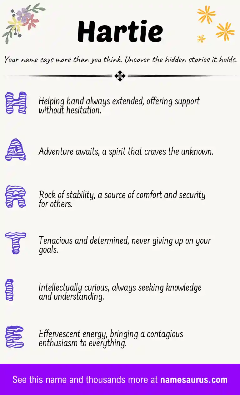 Acrostic poem about Hartie.