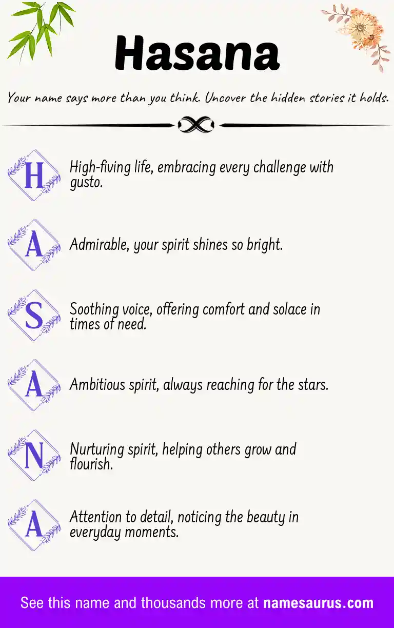 Acrostic poem about Hasana.