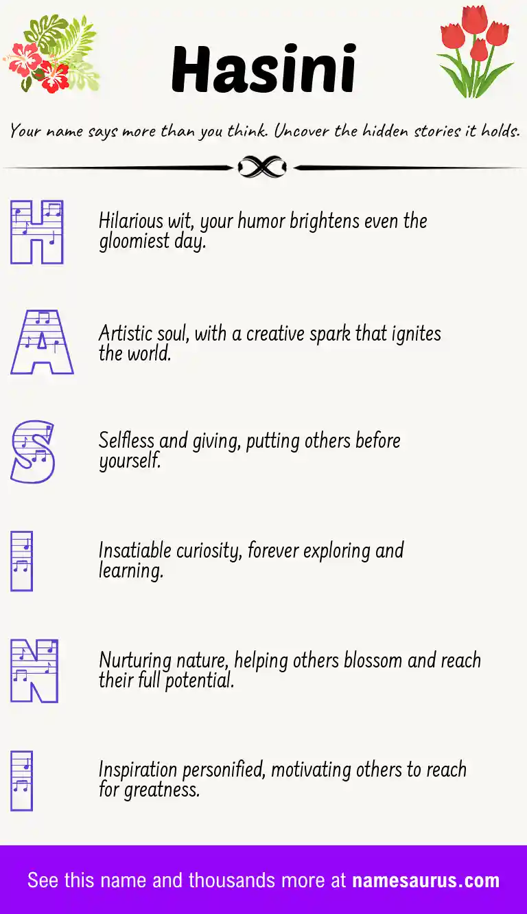 Acrostic poem about Hasini.