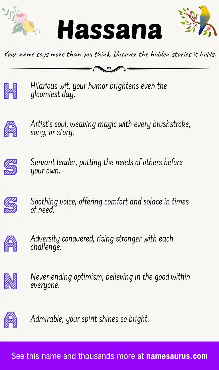 Acrostic poem about Hassana.