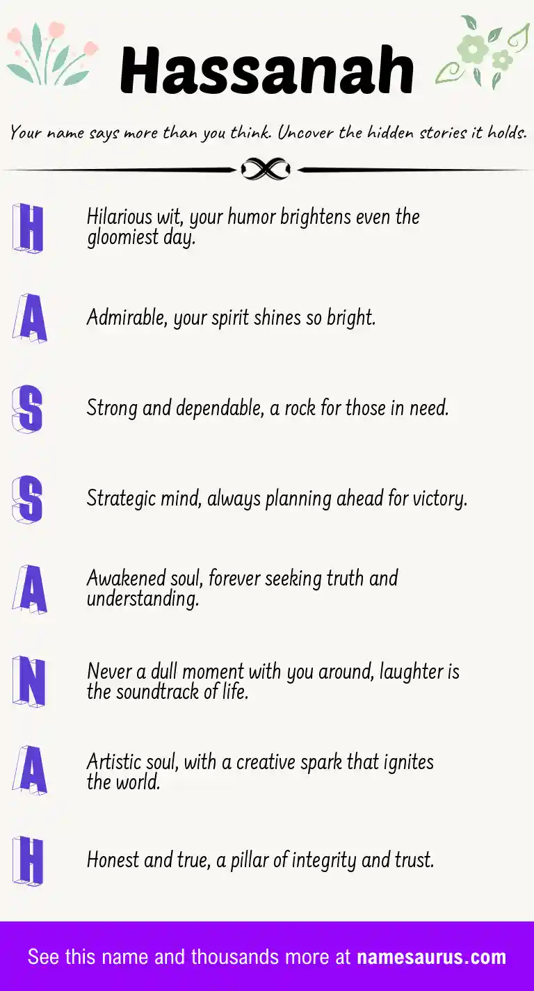 Acrostic poem about Hassanah.
