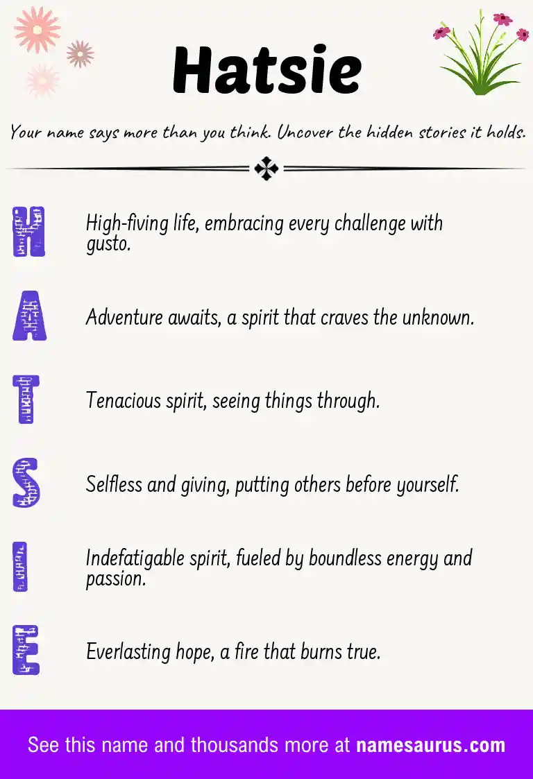 Acrostic poem about Hatsie.